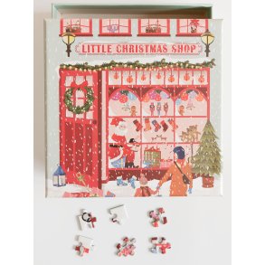 ISSEVASSE Little Christmas Shop mini-puslespil med 150 brikker og julebutiksmotiv.