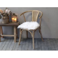 Lammeskind hvid imiteret til stol