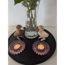 Fyrfadsstager i rosa farvet glas - La Vida