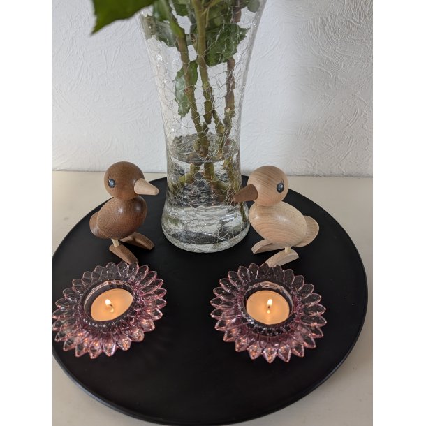 Fyrfadsstager i rosa farvet glas - La Vida