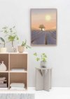 Plakat-Lavender-Field-Interioer-Vissevasse Vissevasse plakat vist i en lys og moderne boligindretning placeret p� en hvid v�g.