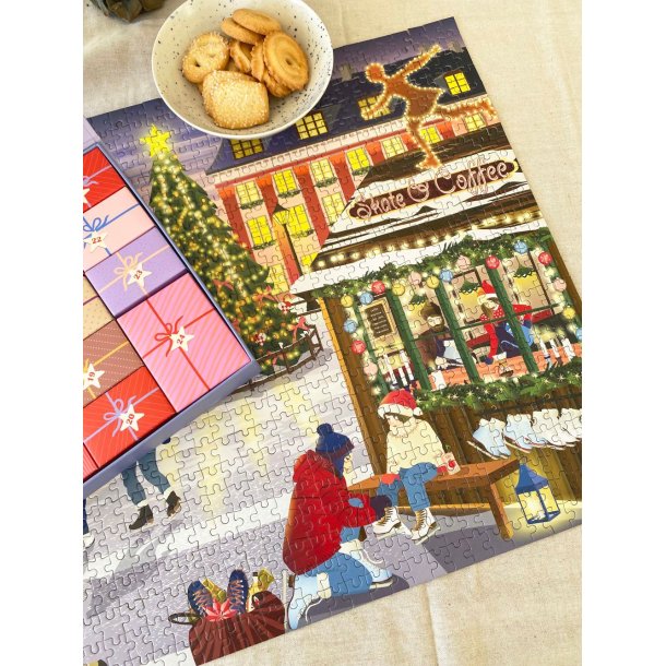 VISSEVASSE � Puslespilsjulekalender - Skate &amp; Coffee (1000 brikker)