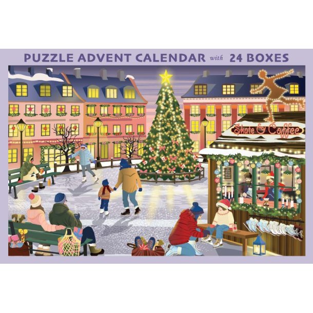 VISSEVASSE Skate & Coffee puslespilsjulekalender med 1000 brikker. 24 �sker ,