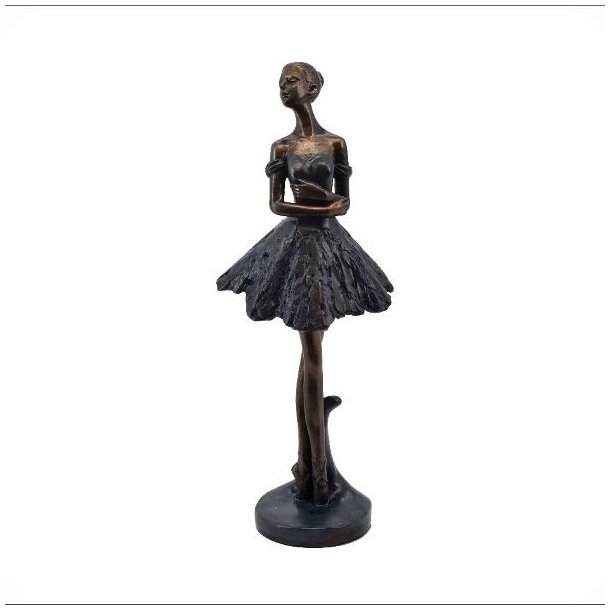 ballerinafigur med en flot m�rkebl� kjole