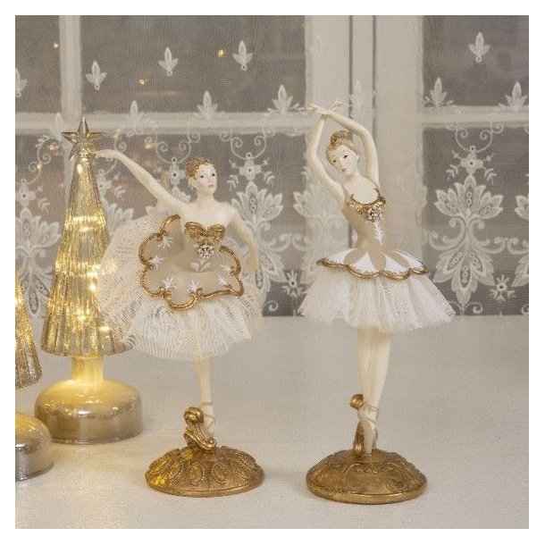 Ballerinaer creme/guld farvet ass.