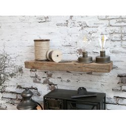 Chic Antique batteridrevet bordlampe i zink med m�nstret glasp�re og antique kul finish.