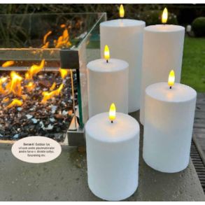 LED bloklys outdoor, hvid H10 cm