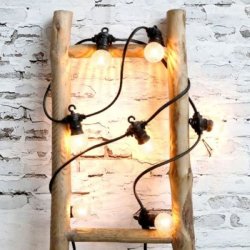 Chic Antique lysk�de med 8 diamant-m�nstrede LED-p�rer til have og stue.  Interne s�geord: