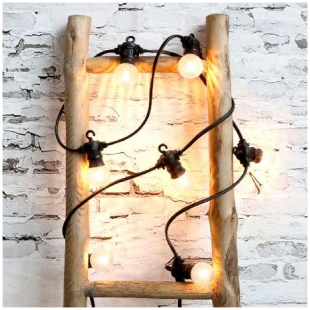 Chic Antique lysk�de med 8 diamant-m�nstrede LED-p�rer til have og stue.  Interne s�geord: