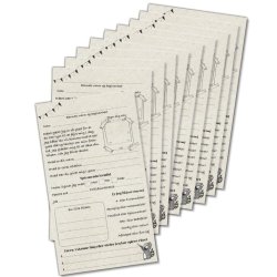 N�rbillede af de 50 fortrykte d�bskort med felter til personlige hilsner, gode r�d og sp�domme om fremtiden.