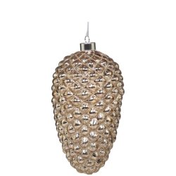 LED kogle i champagnefarvet glas med glimmer