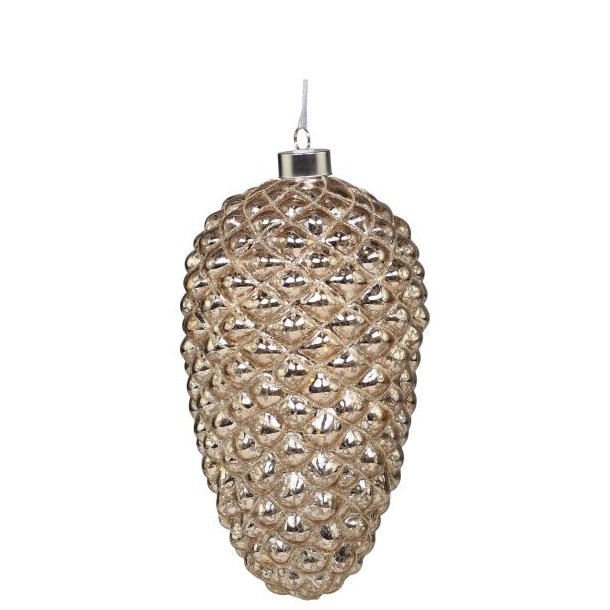 LED kogle i champagnefarvet glas med glimmer