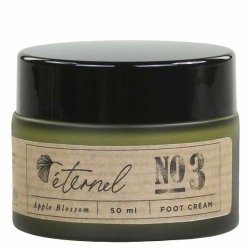 En elegant m�rk krukke med Eternel Fodcreme No. 3 Apple Blossom, vist p� en neutral baggrund.