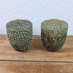 Fyrfadsstage gr�n, H9 cm - �8 cm