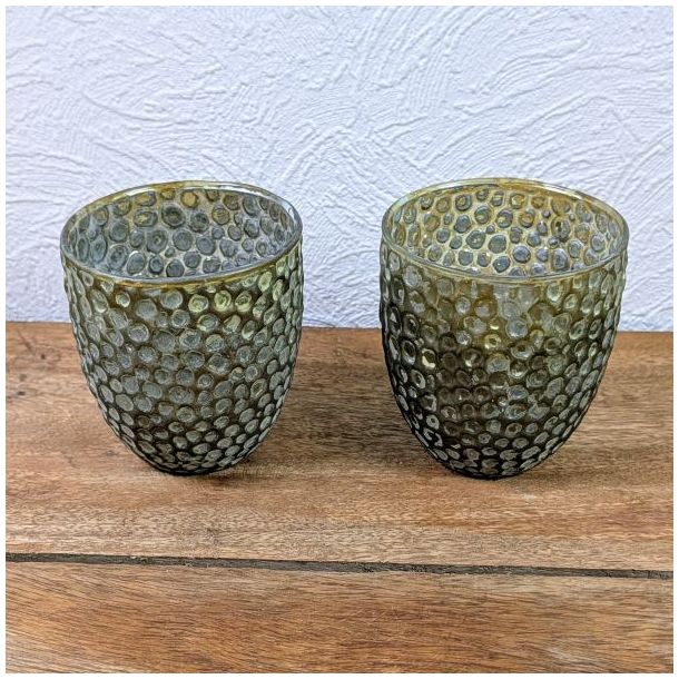 Fyrfadsstage gr�n, H9 cm - �8 cm