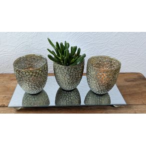 Fyrfadsstage gr�n, H9 cm - �8 cm