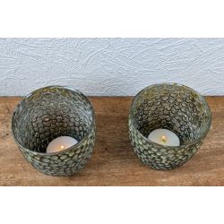 Fyrfadsstage gr�n, H9 cm - �8 cm