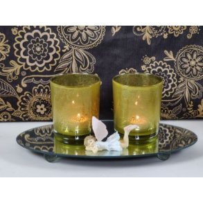 Fyrfadsstage med guld m�nster