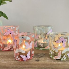 fyrfadsstager-sommerfugle-groen-rosa-saet