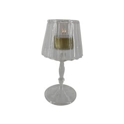 Fritlagt billede af den lille La Vida glasfyrfadsstage p� stilk i klar glas, h�jde 15 cm.