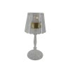 Fritlagt billede af den mellemste La Vida glasfyrfadsstage p� stilk i klar glas, h�jde 19,5 cm.