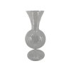 glasvase-elke-rund-fritlagt fritlagt rund lille glasvase med rillet m�nster og en elegant stilk med rund fod.