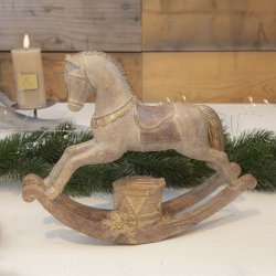 Gyngehest med tromme - brun