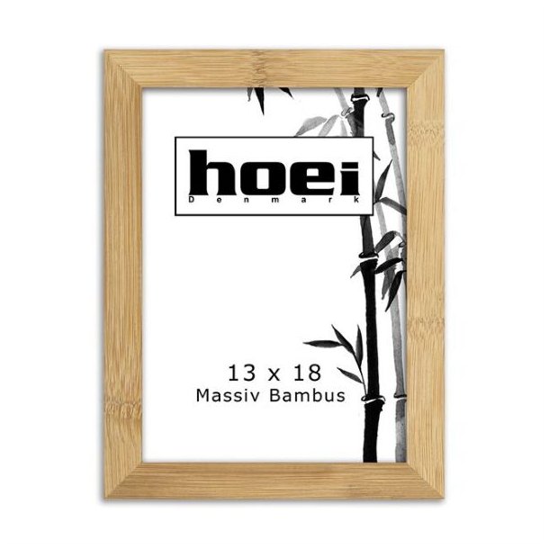 Naturlig og lys Hoei billedramme i massiv bambus i st�rrelsen 13x18 cm.