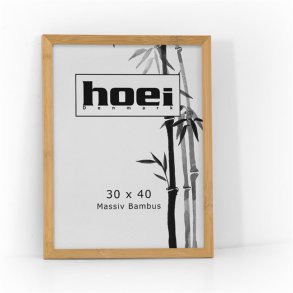 Lys og naturlig Hoei billedramme i massiv bambus i st�rrelsen 15x21 cm (A5).