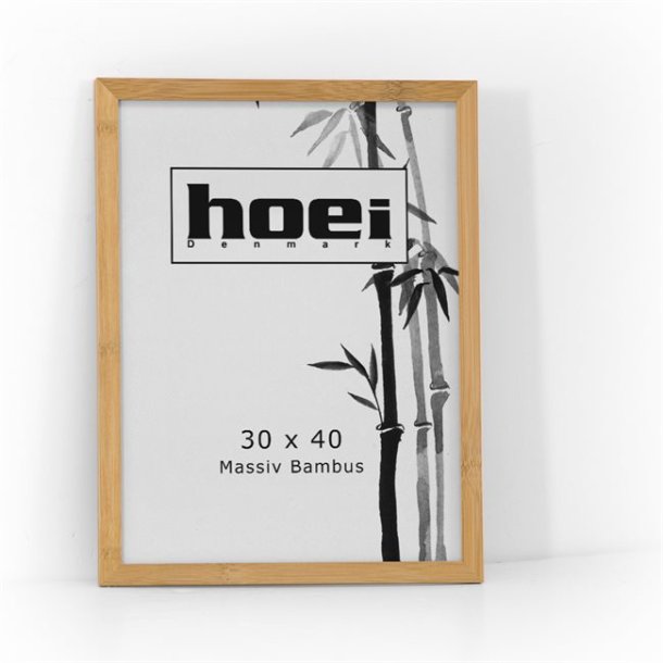 Lys og naturlig Hoei billedramme i massiv bambus i st�rrelsen 15x21 cm (A5).