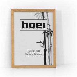 Klassisk 30x40 cm billedramme i lys, massiv bambus med klart glas