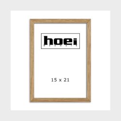 Lille Hoei billedramme i lyst, massivt egetr� med 2 mm glas 15x21 cm.