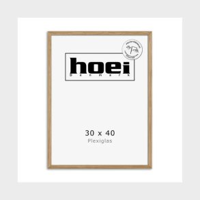 Hoei billedramme i massivt lyst egetr� med plexiglas 30x40 cm.