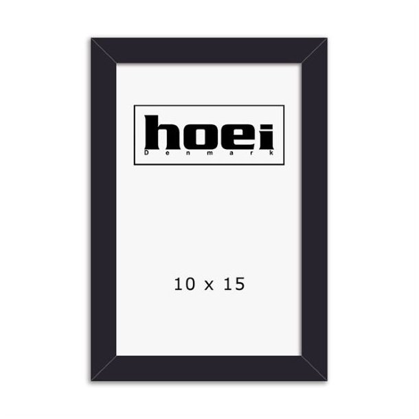Moderne sort tr�ramme fra Hoei i st�rrelsen 10x15 cm med klart glas