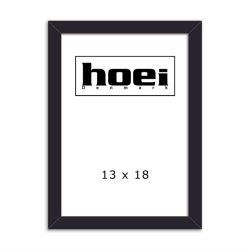 Lille sort tr�ramme fra Hoei i st�rrelsen 13x18 cm med klart glas.
