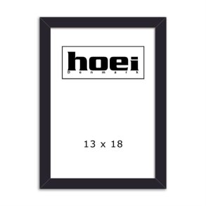 Lille sort tr�ramme fra Hoei i st�rrelsen 13x18 cm med klart glas.