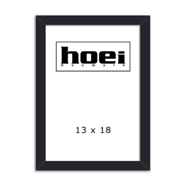 Lille sort tr�ramme fra Hoei i st�rrelsen 13x18 cm med klart glas.