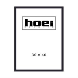 Klassisk sort tr�ramme fra Hoei i st�rrelsen 30x40 cm med 2 mm klart glas