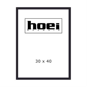 Klassisk sort tr�ramme fra Hoei i st�rrelsen 30x40 cm med 2 mm klart glas