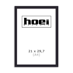 Stilren sort tr�ramme i A4-st�rrelse med klart glas