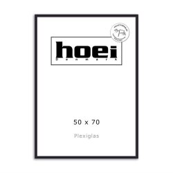 Stor sort tr�ramme fra Hoei i st�rrelsen 50x70 cm med plexiglas