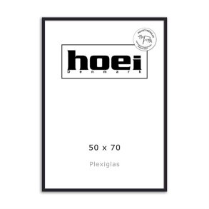 Stor sort tr�ramme fra Hoei i st�rrelsen 50x70 cm med plexiglas