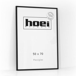 Stor sort tr�ramme fra Hoei i st�rrelsen 50x70 cm med plexiglas