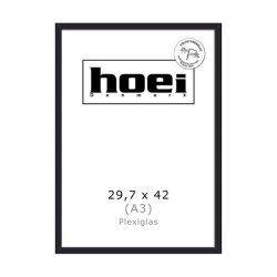 Moderne sort tr�ramme i A3-st�rrelse med plexiglas