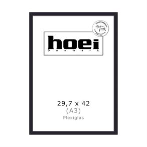 Moderne sort tr�ramme i A3-st�rrelse med plexiglas