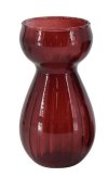 Stor og slank bordeauxr�d glasvase p� 11 cm, velegnet til hyacintl�g eller sm� blomsterstilke.
