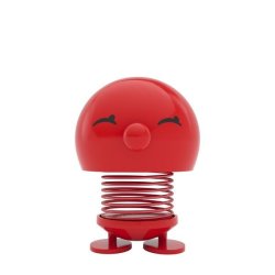 hoptimist-bimble-large-klassisk-roed En original r�d Hoptimist Bimble pigefigur i plast med en h�jde p� 15 cm, en diameter p� 10 cm og smilende �jne, fritlagt p� en ren hvid baggrund.