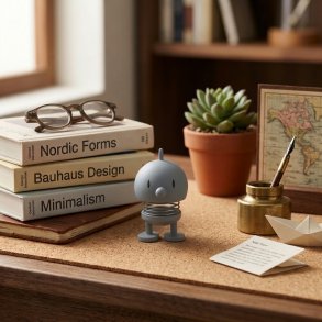 Hoptimist Soft Bumble XS i lysebl� med mat overflade og fjedrende krop.