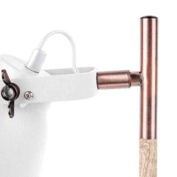 Leitmotiv Bordlampe � Hvid Metal m. Lyst Tr� &amp; Kobber