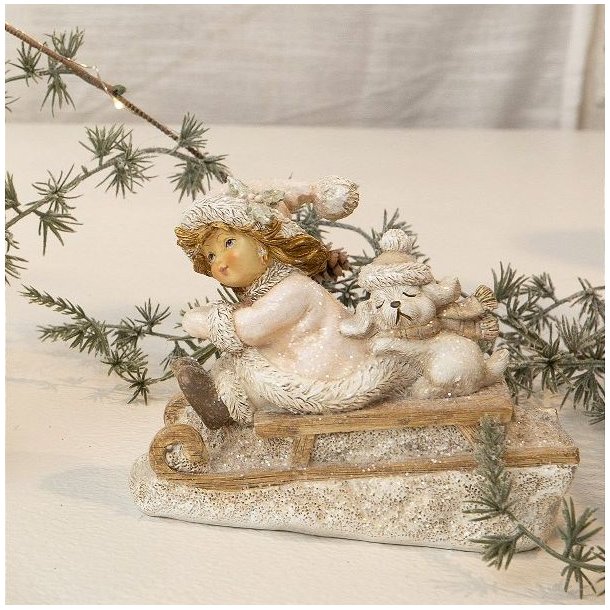Figurer - pige med hund p� k�lk
